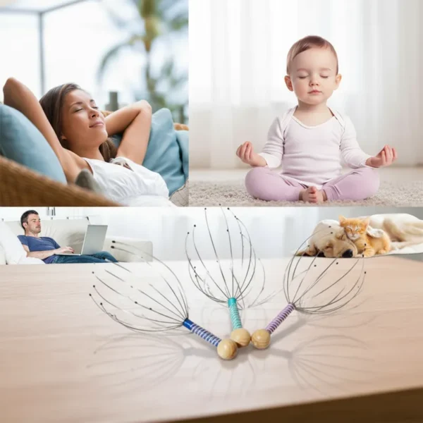 Masajeador Cabeza Alambre Reduce Stress Tensión Capilar Surtidos