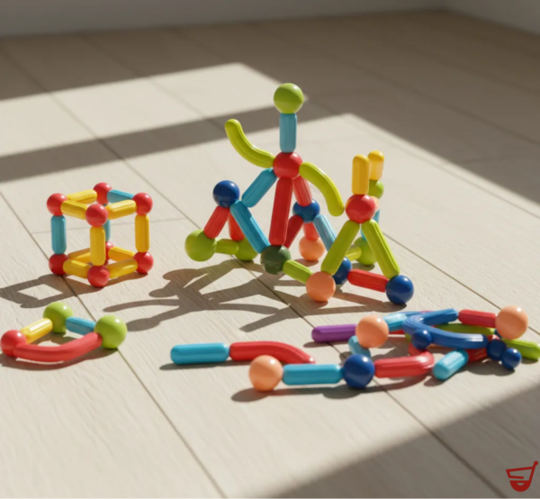 Juego Bloques Magneticos Armar Barra Iman Niños Didactico 42 Bloques