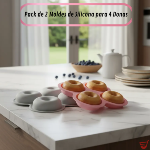 Molde Silicona Antiadherente 4 Cavidades  Horno Pack 2 Cocina