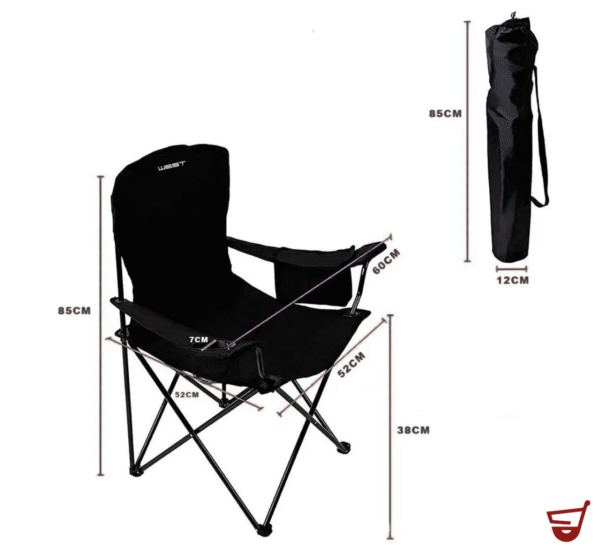 Silla Camping Reforzada Plegable Con  Apoya Brazo Y Portavaso