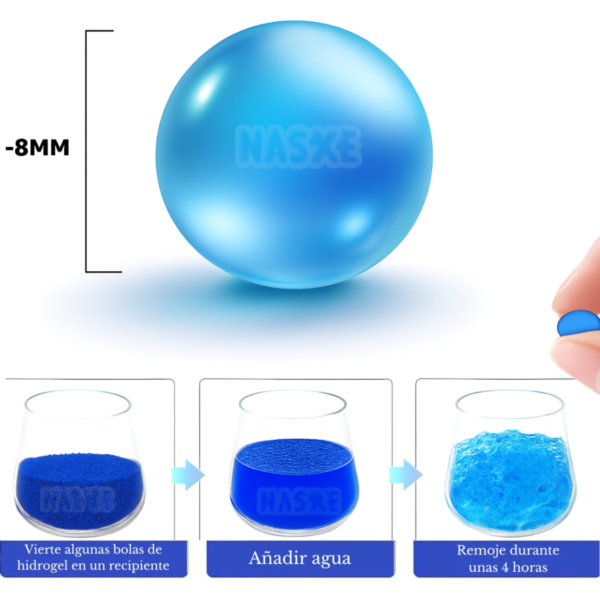 Balas Hidrogel Repuesto 12000 Bolas Pistola Agua Juguete Azul