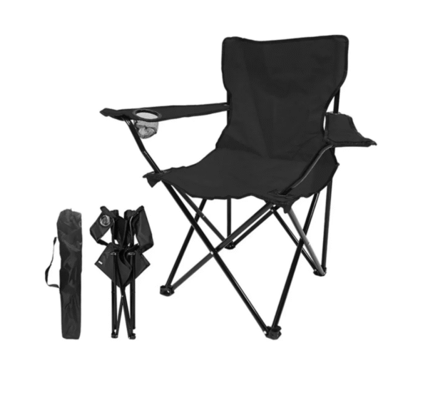 Silla Camping Reforzada Plegable Con  Apoya Brazo Y Portavaso