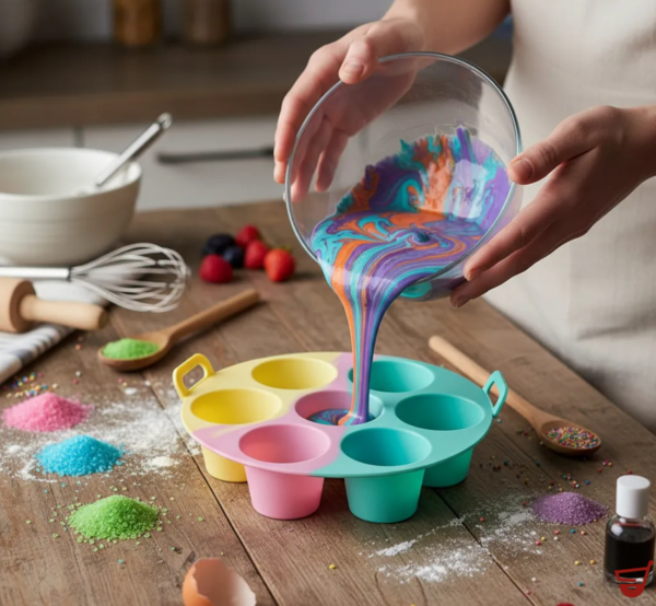 Set Molde Silicona Antiadherente Torta Y  Muffin Cocina Horno