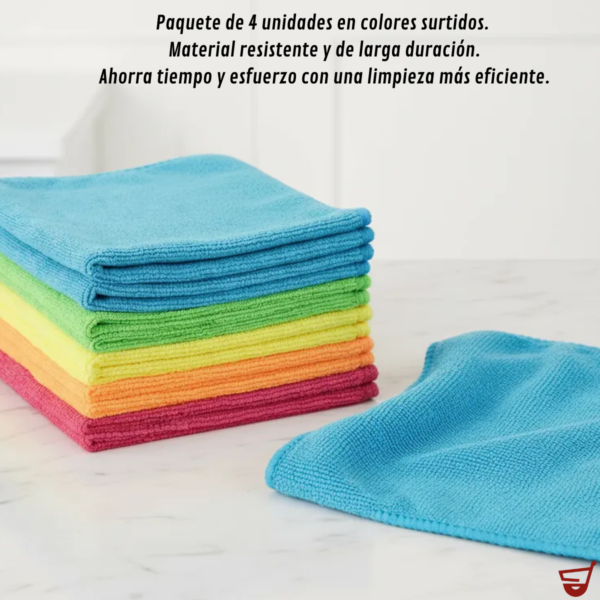 Paños Microfibra Multiuso Limpieza Baño Cocina Living Secado Surtidos