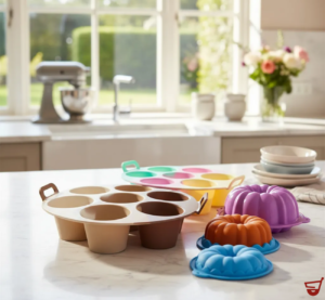 Set Molde Silicona Antiadherente Torta Y  Muffin Cocina Horno