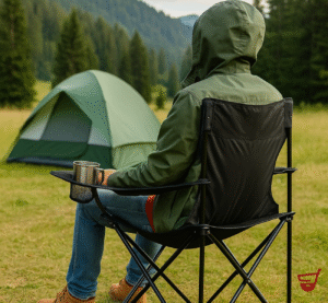 Silla Camping Reforzada Plegable Con  Apoya Brazo Y Portavaso