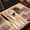 1 Set Cubiertos 24 Piezas Acero Inoxidable Cuchillo Elegante