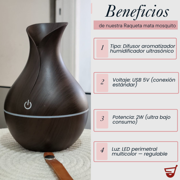 Difusor Humidificador Ultrasonico Usb Aromas Led Silencioso