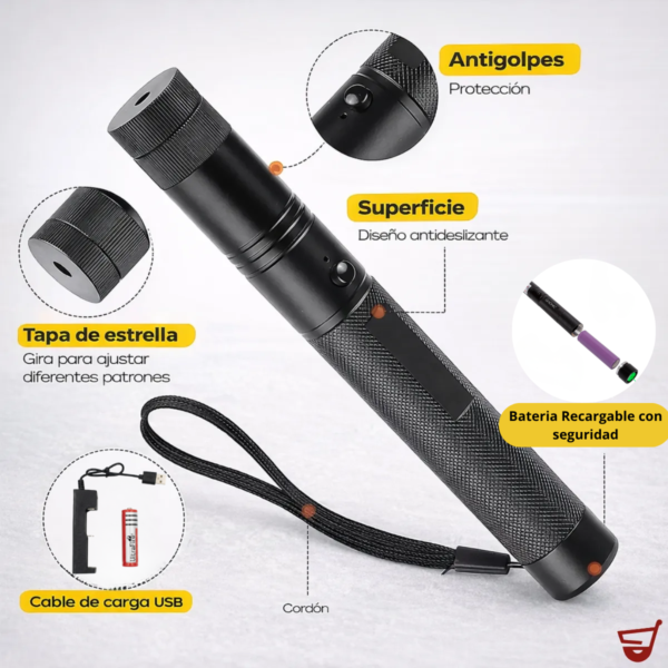 12 Puntero Laser Verde 303 Usb Alta Potencia Presentaciones Negro
