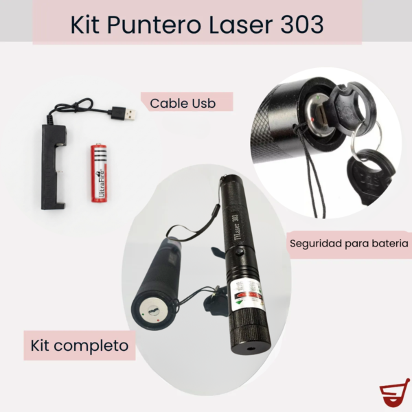 14 Puntero Laser Verde 303 Usb Alta Potencia Presentaciones Negro