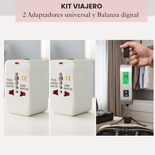 2 Balanza Digital Viajera Precisión Y 2 Adaptadores Universal