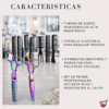 3 Kit Tijeras Profesional Peluqueria Barberia Set Peines Acero