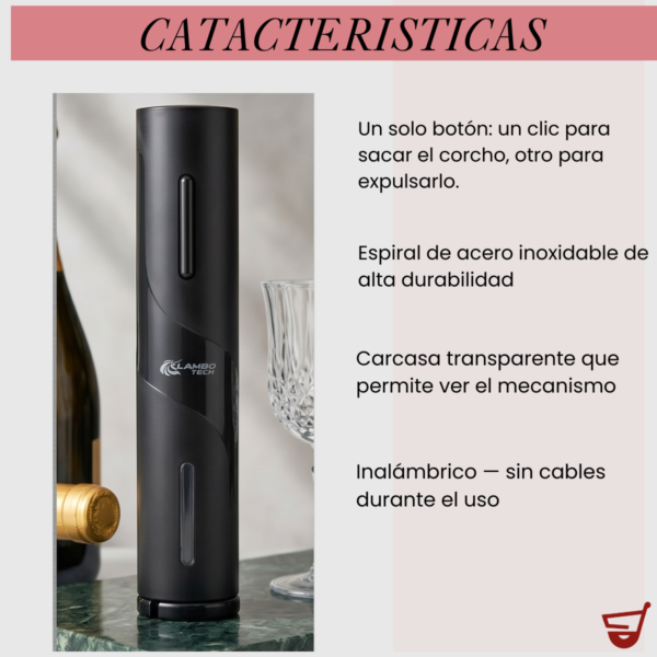 3 Sacacorchos Automatico Recargable Usb Cortador Vino Botellas Negro
