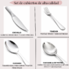 4 Set Cubiertos 24 Piezas Acero Inoxidable Cuchillo Elegante