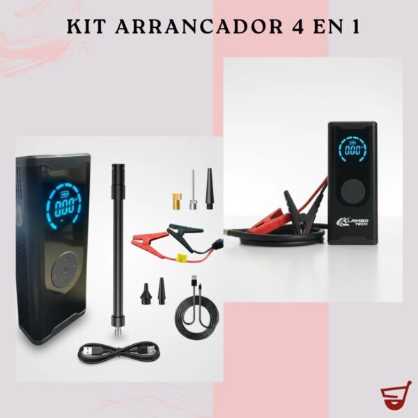 4 Arrancador Compresor Bateria Auto Moto Portatil Inflador 5v