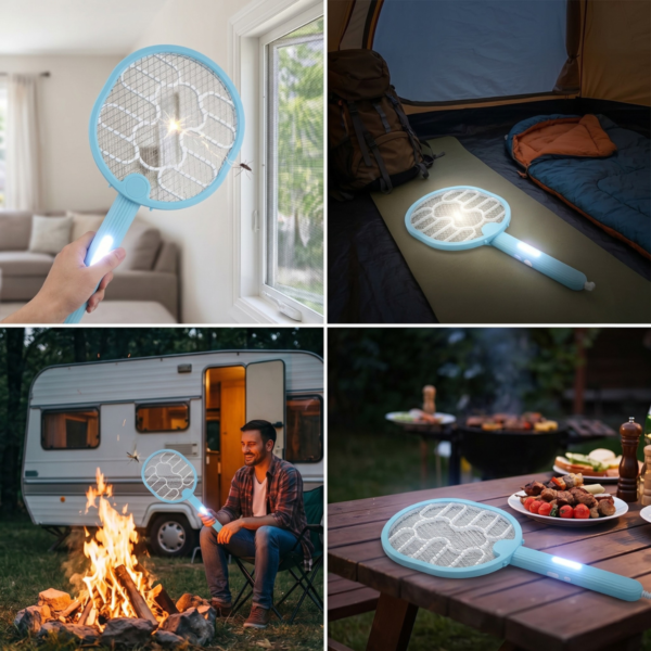Raqueta Paleta Eléctrica Bateria Mata Mosquitos Y Moscas Surtido