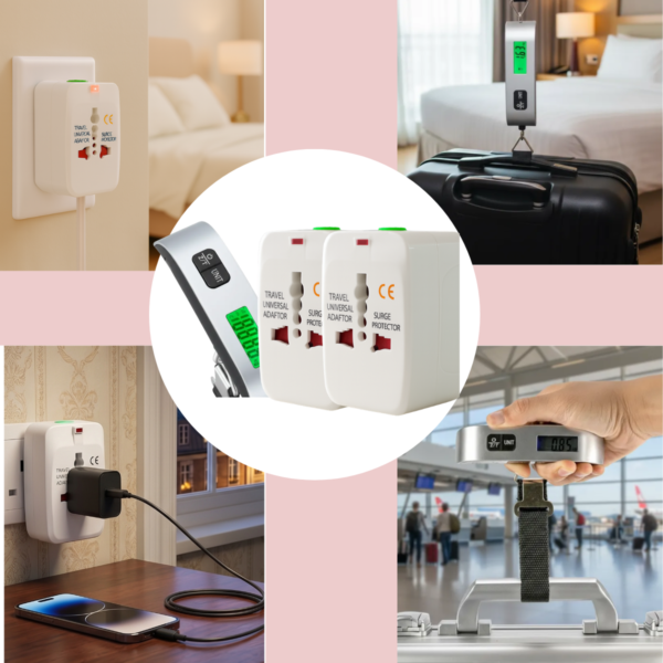 6 Balanza Digital Viajera Precisión Y 2 Adaptadores Universal
