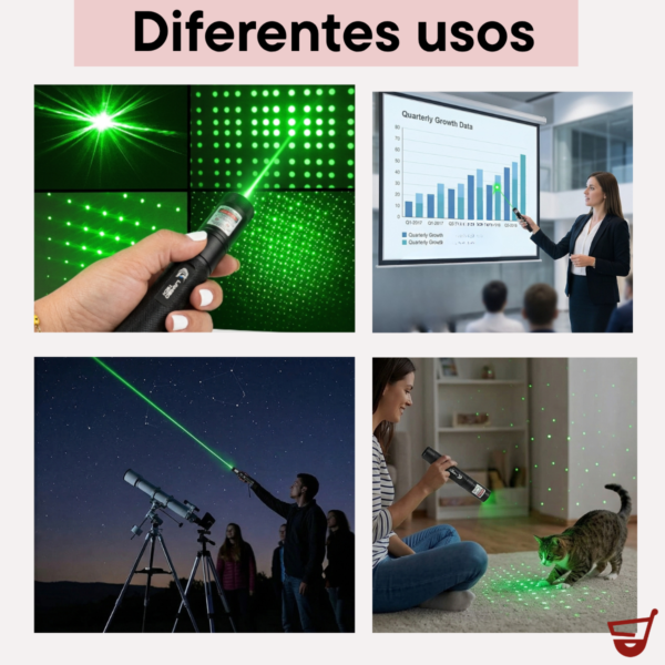 6 Puntero Laser Verde 303 Usb Alta Potencia Presentaciones Negro