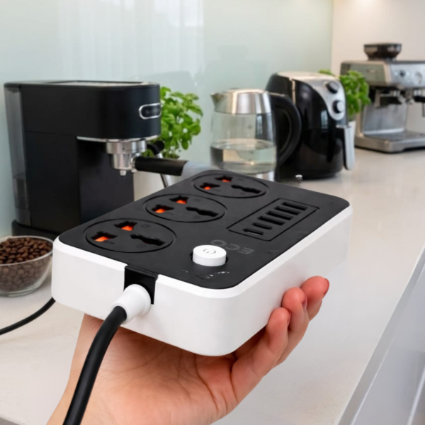 8 Alargue Zapatilla Inteligente Usb Tipo C 3 Tomas 220v