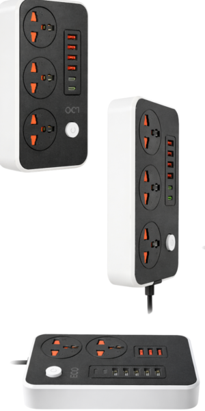 WAROS PORTADA MERCADO LIBRE Alargue Zapatilla Inteligente Usb Tipo C 3 Tomas 220v