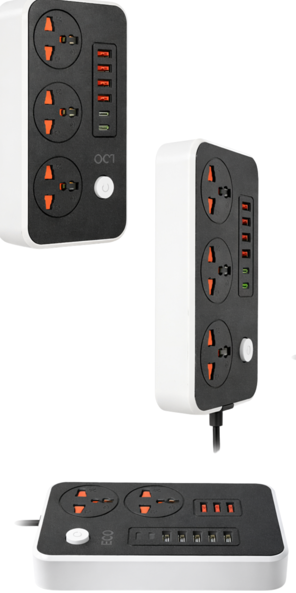 WAROS PORTADA MERCADO LIBRE Alargue Zapatilla Inteligente Usb Tipo C 3 Tomas 220v